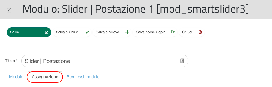 Assegnazione Moduli