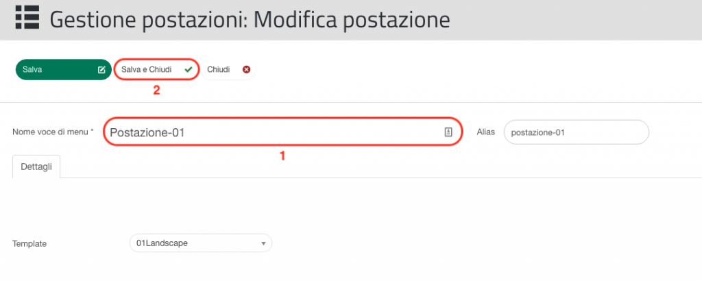 Modifica del titolo delle Postazioni