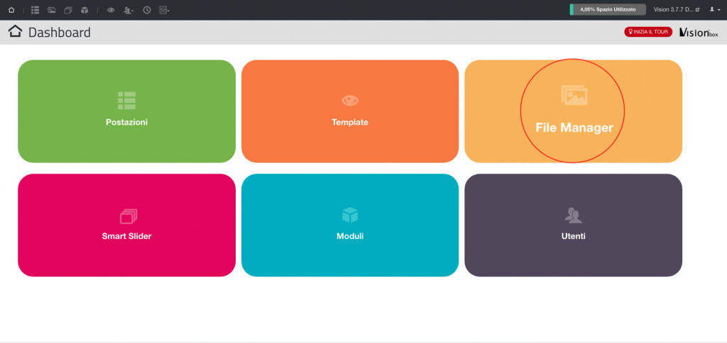 Pannello File Manager