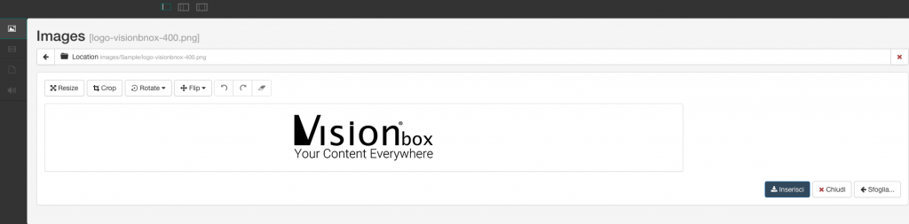 Finestra di caricamento di File Manager