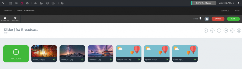 Slider with image and video Slides