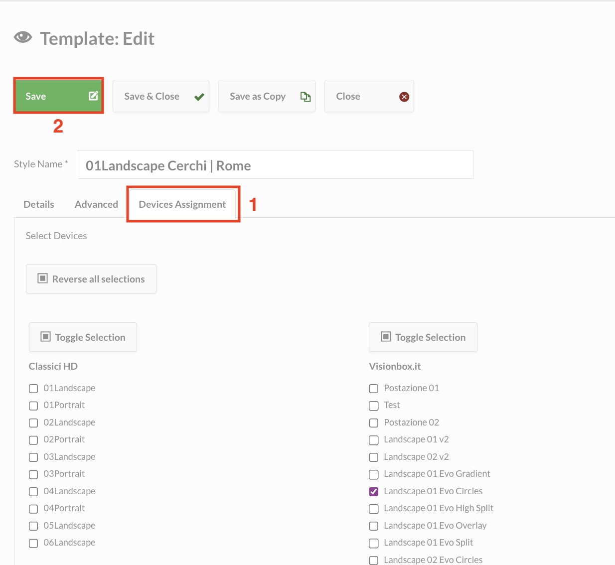 How to duplicate a template | Docs Visionbox